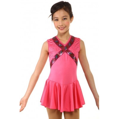 大众最爱 Jolene 花样滑冰表演服比赛裙 - 深粉红色