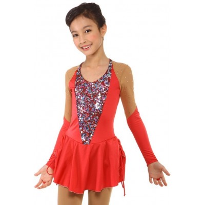 青春时尚 Julieta 花样滑冰表演服比赛裙 - 红色