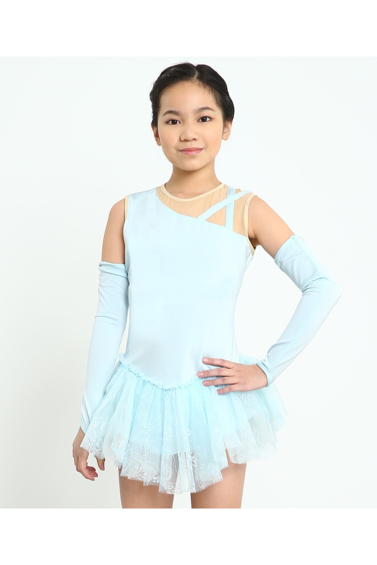Trendy Pro Gracelynn Figure Skating Dress - Light Blue