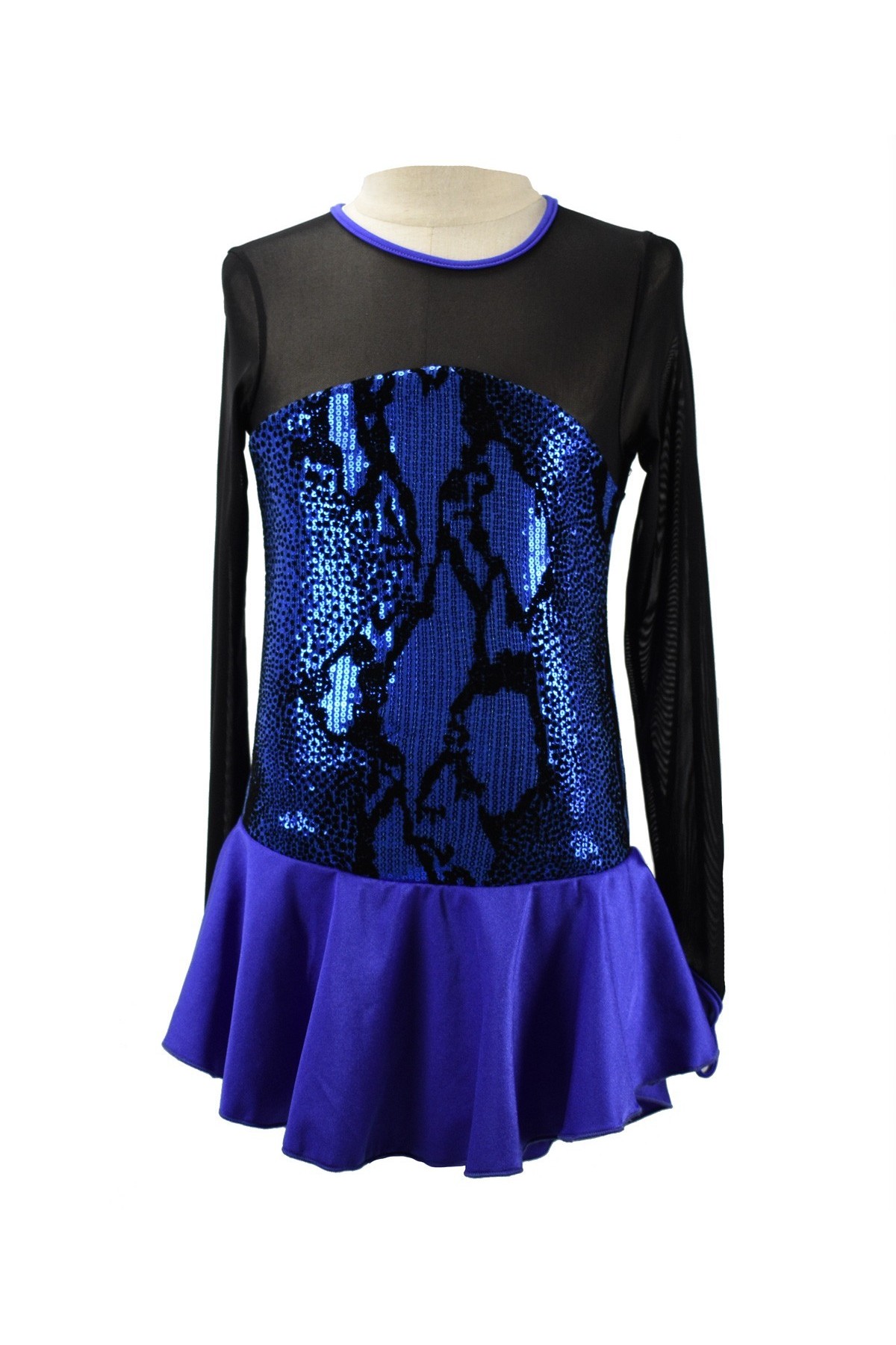 Trendy Pro Thunder Figure Skating Dress - Cobalt Blue