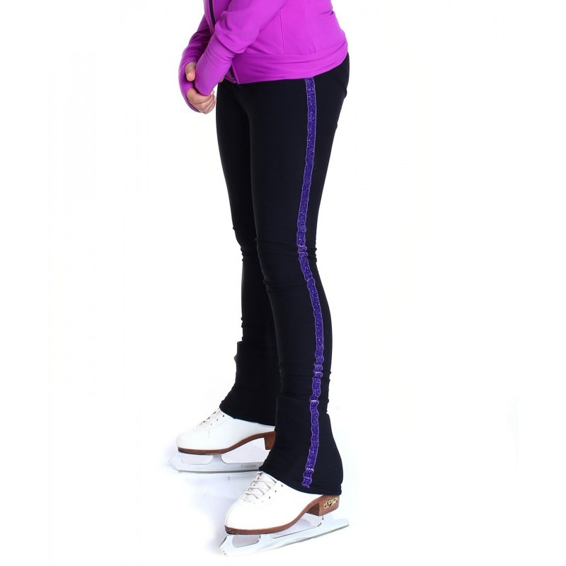 青春时尚 XAMAS Purple Glitter 滑冰训练裤