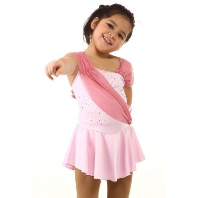 青春时尚 Kaitlyn 花样滑冰表演服比赛裙 - 浅粉红