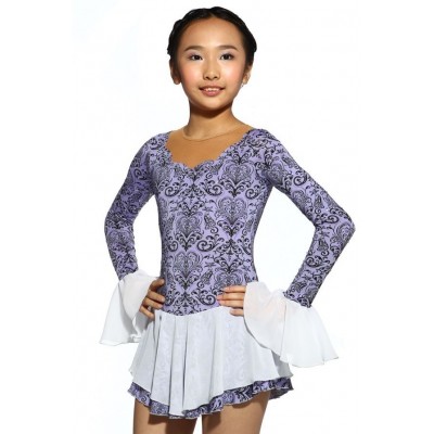 青春时尚 Elisa 花样滑冰表演服比赛裙 - 浅紫