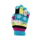 Classic Kids Silicone Snowflakes Knitted Gloves for Small Hands