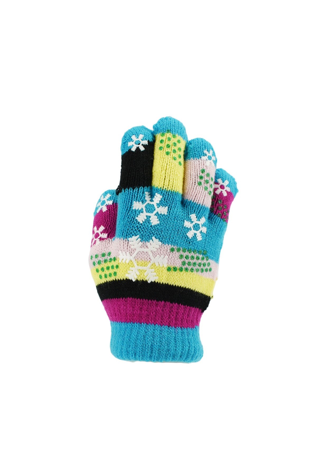 Classic Kids Silicone Snowflakes Knitted Gloves for Small Hands