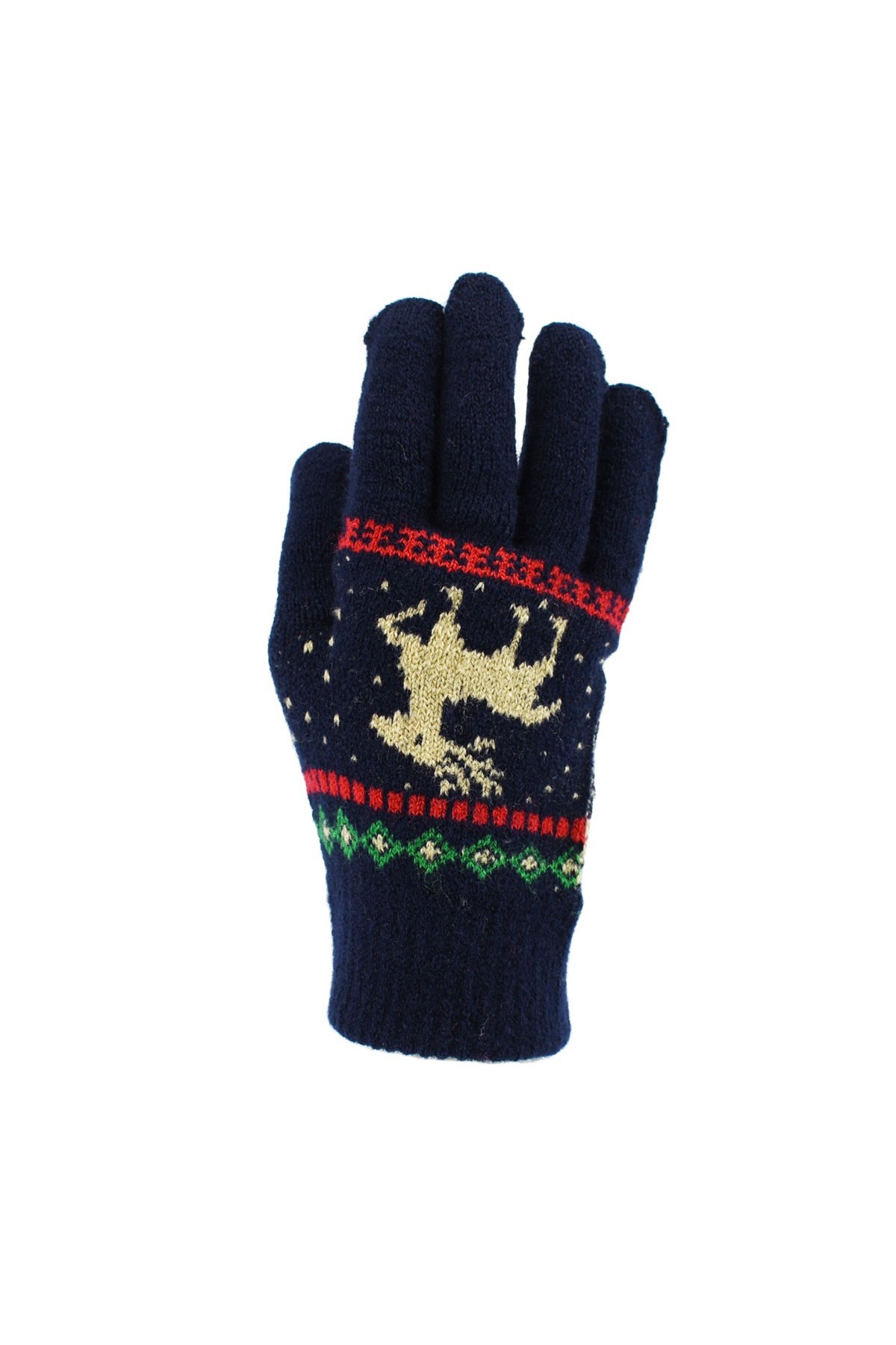 Classic Kids Reindeer Motif Knitted Gloves