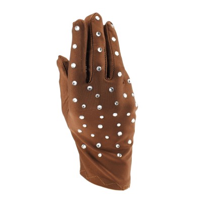 Trendy Pro Adults Crystals Perfomance Gloves - Brown