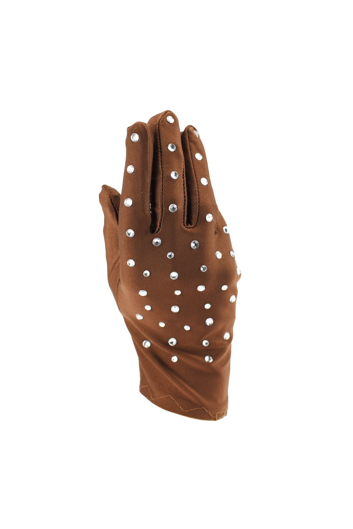 Trendy Pro Adults Crystals Perfomance Gloves - Brown