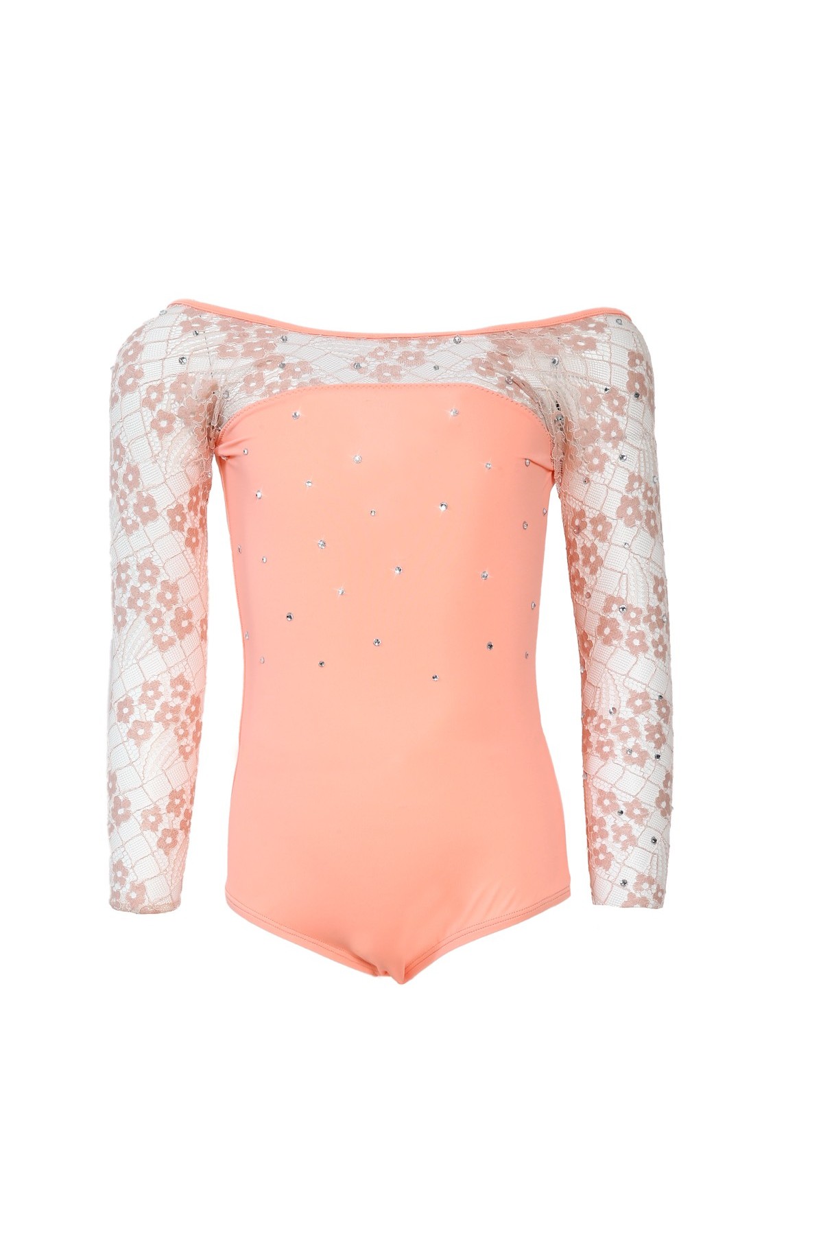 Trendy Pro Floral Leotard - Salmon