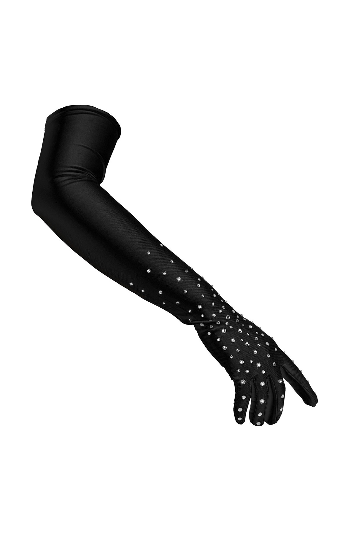 Trendy Pro Adults Full Length Crystals Performance Gloves - Black