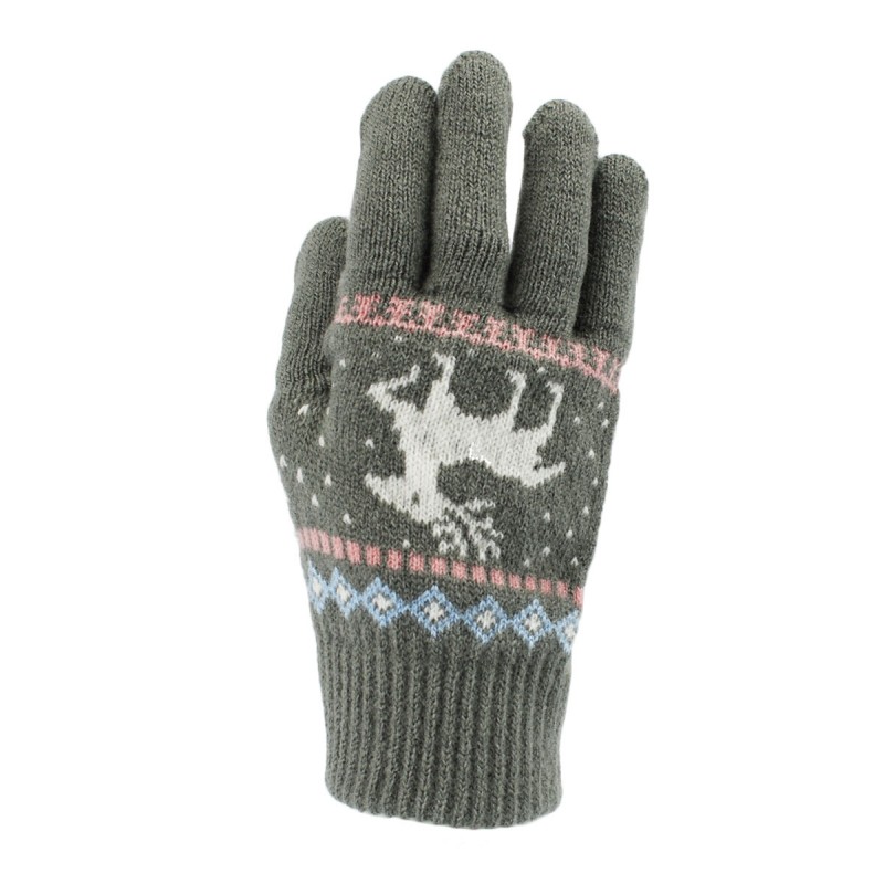 Classic Kids Reindeer Motif Knitted Gloves