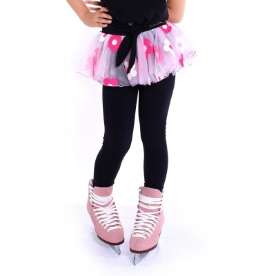 Premium Pro Skating Pants with Flower Skirt - Flu Pink
