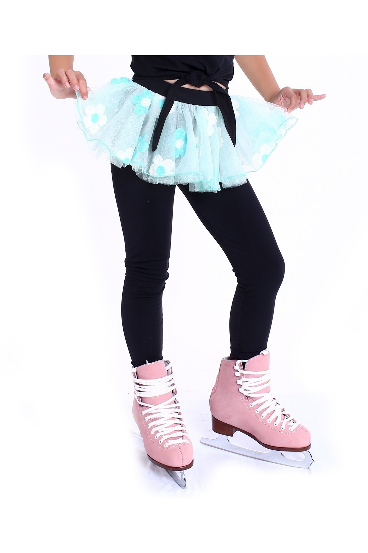 Premium Pro Skating Pants with Flower Skirt - Light Blue