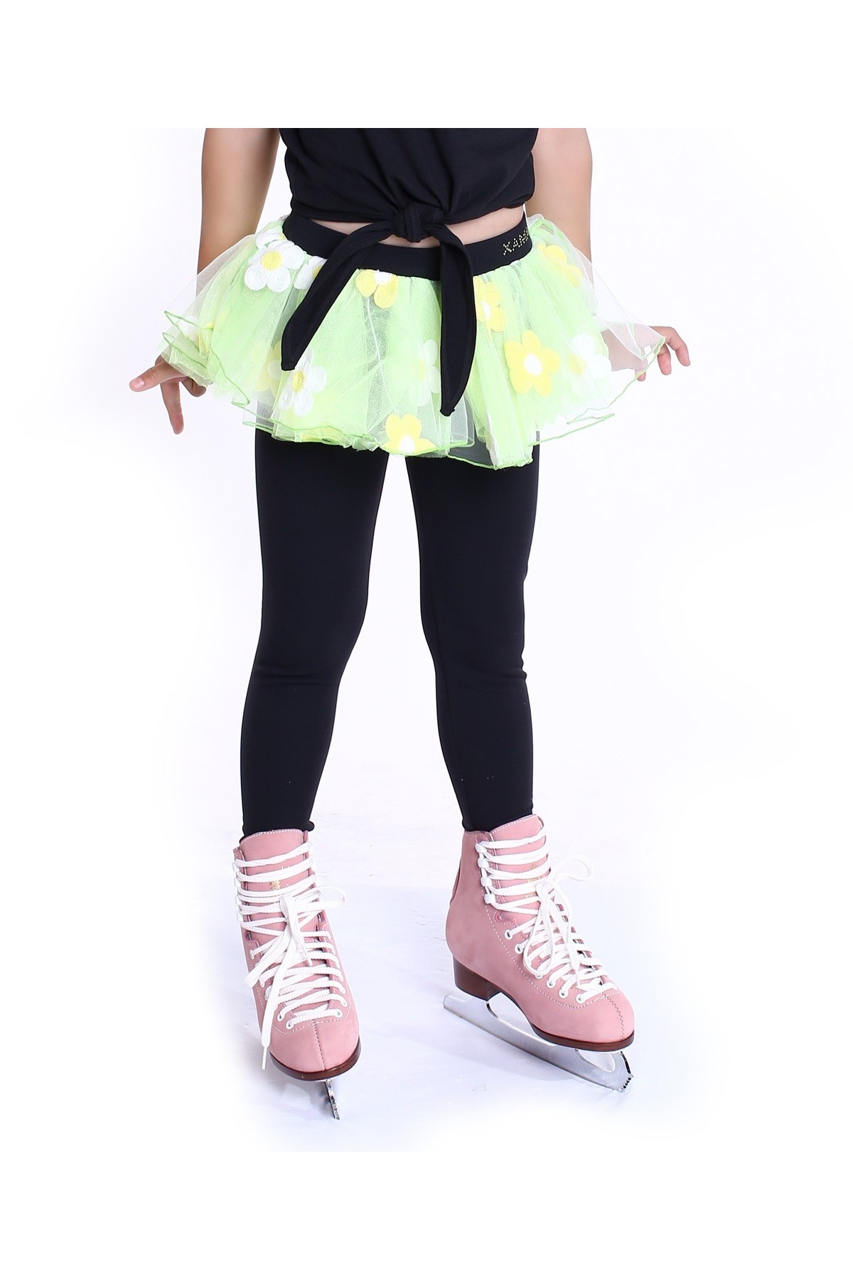 Premium Pro Skating Pants with Flower Skirt - Yellow