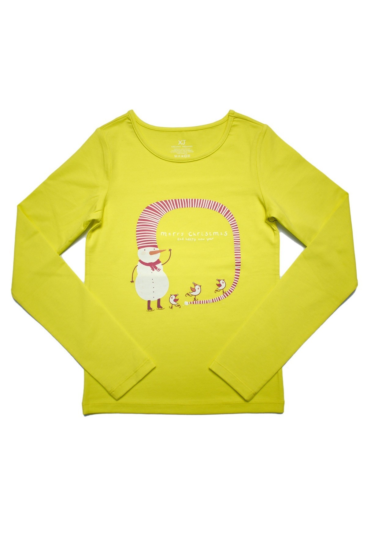 Classic XAMAS Xmas Snowman Tee - Flu Yellow