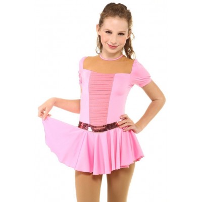 青春时尚 Clementine 花样滑冰表演服比赛裙 - 粉红色