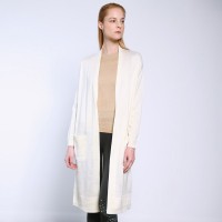 Trendy Pro Ladies Knitted Long-sleeve Long Cardigan 100% Merino Wool