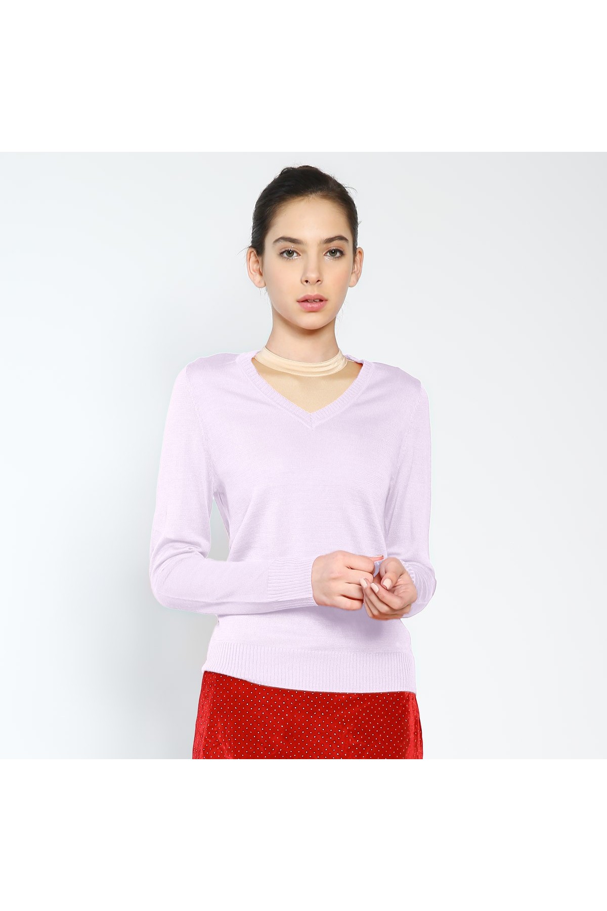 Premium Pro Knitted V-neck Pullover 100% Cashmere