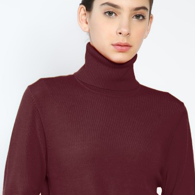 Trendy Pro Knitted Turtle-neck Pullover 100% Merino Wool