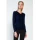 Ladies V-neck Knitted Top 100% Cotton