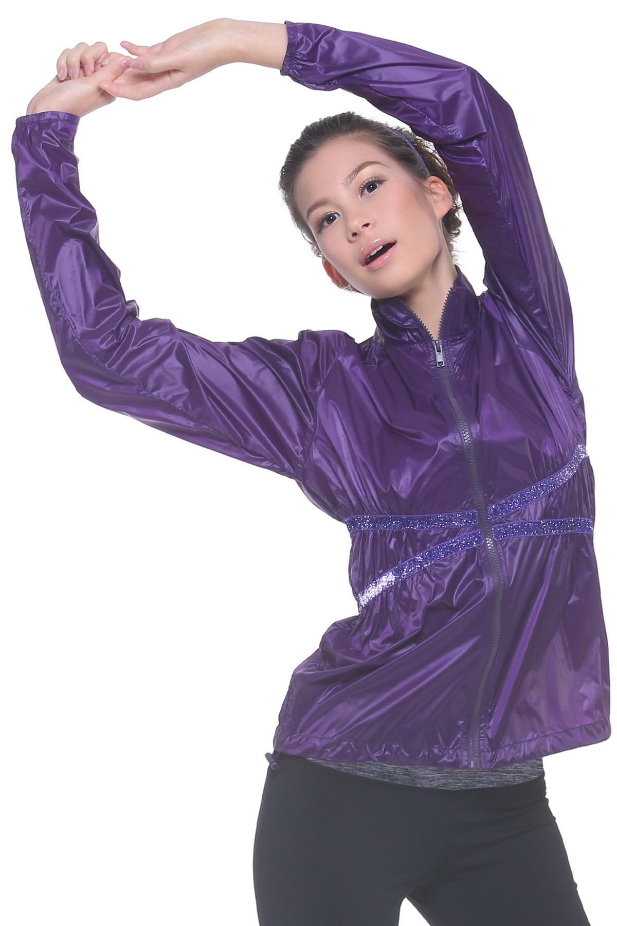 Trendy Pro Glam Sports Windbreaker - Purple