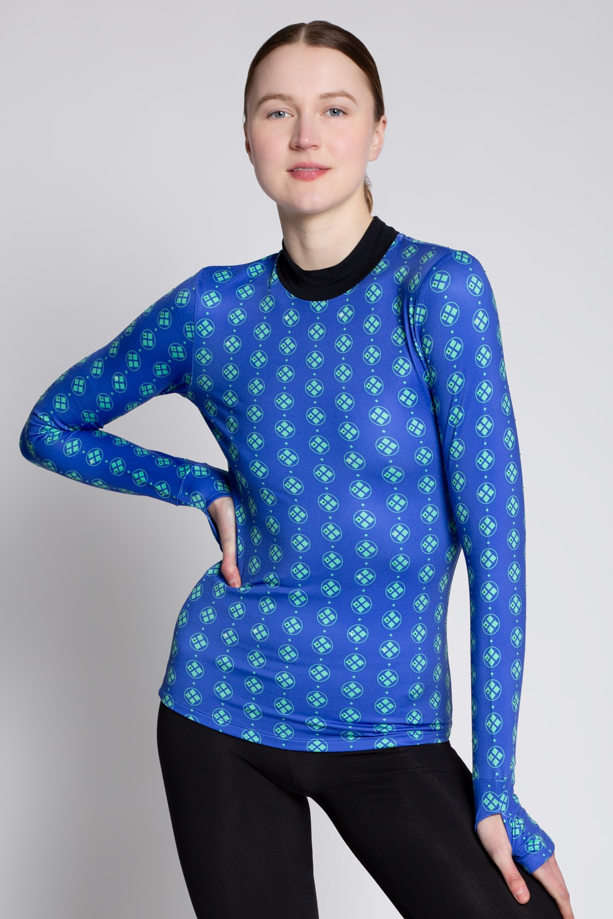 XAMAS Life Symbolic Monogram Training Top - Full Rhinestones - Thumbhole