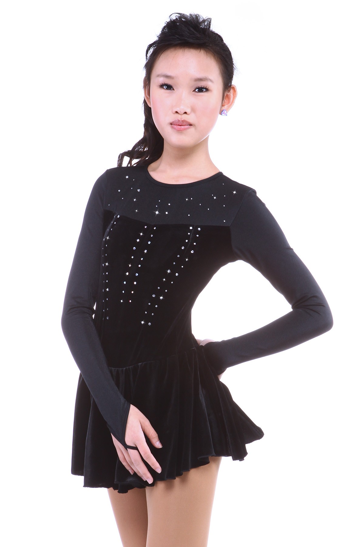 Trendy Pro Sandra Figure Skating Dress - Black
