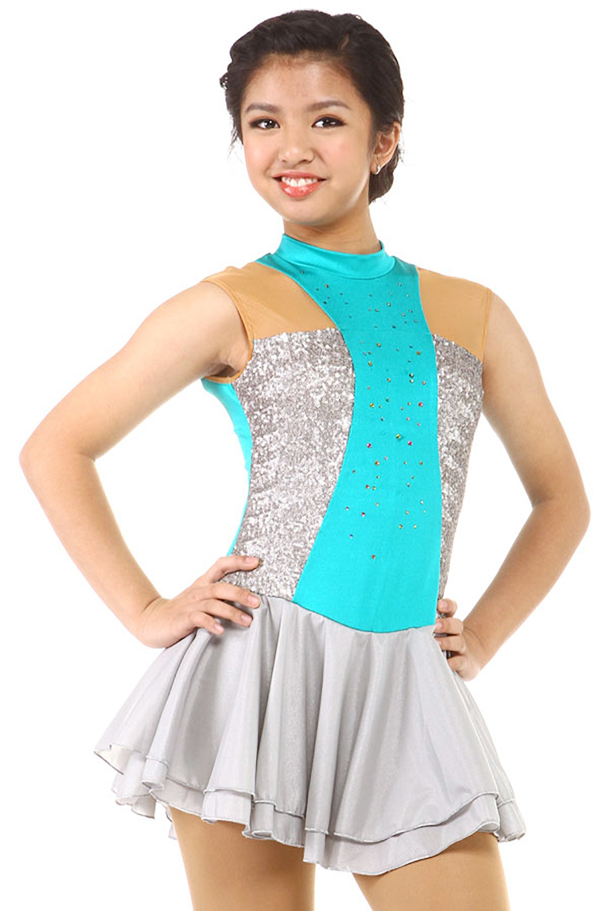 Trendy Pro Liliana Figure Skating Dress - Turquoise