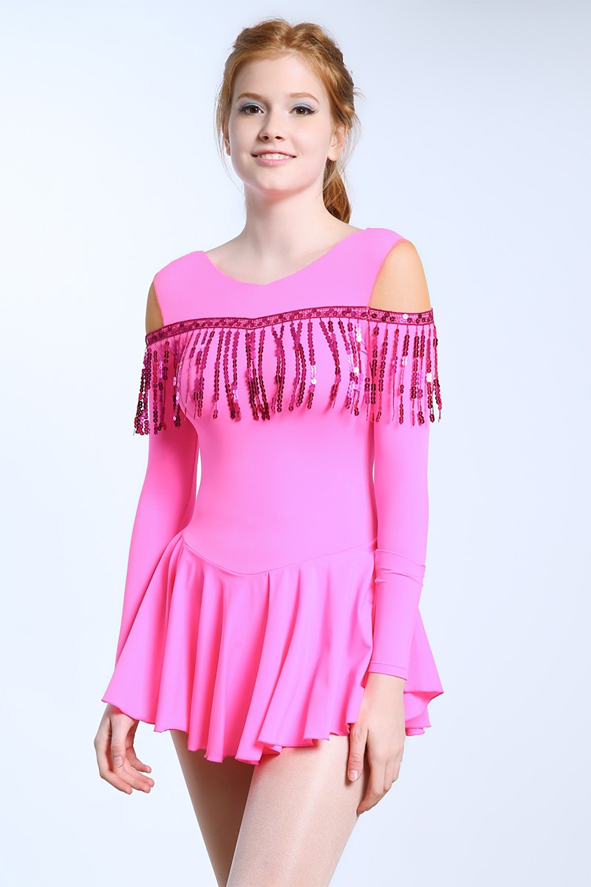 Trendy Pro Maria Figure Skating Dress - Flu Pink