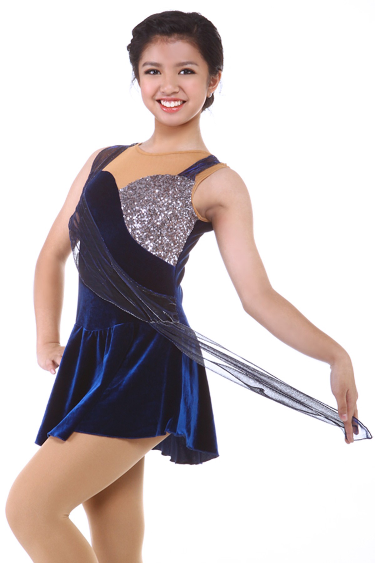 Trendy Pro Larissa Figure Skating Dress - Navy