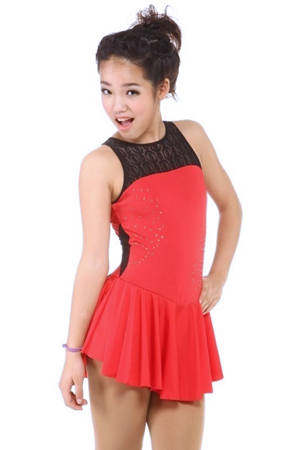 Trendy Pro Valentine Figure Skating Dress - Red
